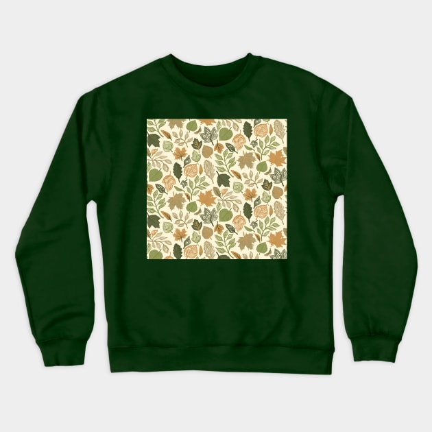 Ivory Fall Leaves Crewneck Sweatshirt by Carolina Díaz